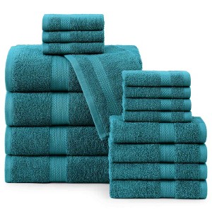 BAGOKIE 16 Piece Premium Cotton Bath Towel Set - 1 of 4