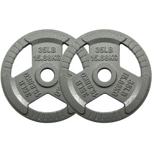 Gulches Olympic Cast Iron Weight Plates for Strength Training and Weightlifting, Multiple Weights - 1 of 4