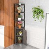 Costway 6-Tier Corner Bookshelf with 5-Level Adjustable Shelf & Anti-Tipping Kits Rustic Brown/Gray - 4 of 4