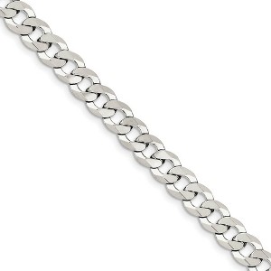 Black Bow Jewelry 8.5mm Sterling Silver Solid Flat Curb Chain Bracelet - 1 of 4