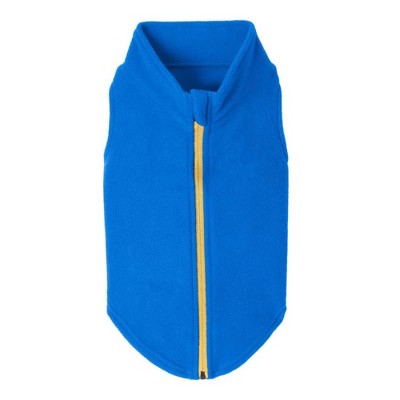 Gooby Zip Up Fleece Dog Sweater Blue, 2X