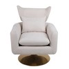 Swivel Barrel Chair, Upholstered Armchair with Backrest, Mid Century 360° Swivel Arm Chair, Sofa Corner Barrel Chair for Nursery Living Room - 3 of 4