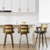 Bekrvio 26" Swivel Counter Height Bar Stools Set of 1/2/3/4,Faux Leather Upholstered Bar Chairs with Back & Arm for Kitchen Island,Black - 2 of 4