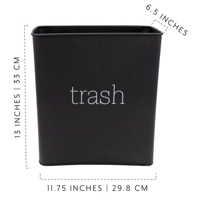 Black Enamel 3.5 Gallon Modern Farmhouse Trash Can