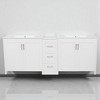 84" Double Sink Bathroom Vanity with Quartz Countertop, Ceramic Sinks, 2 Sliding Drawers,Adjustable Shelves,Freestanding Cabinet - 4 of 4