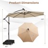 Costway Patio 10FT Hanging Offset Umbrella 32 LED Lights Sand Bag Outdoor Cross Base Beige/Turquoise/Dark Gray/Wine/Coffee/Navy - 3 of 4