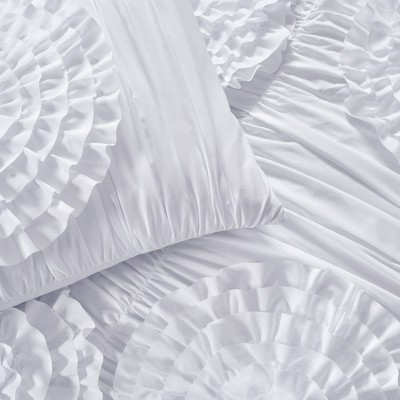 Lush Decor 3pc Queen Serena Comforter Set White - Lush Décor: Polyester Ruched Bedding, OEKO-TEX Certified — фото 4