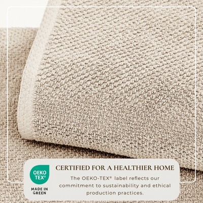 Taupe Cotton Textured Washcloth Set (Pack of 12)