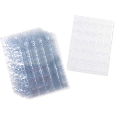 Juvale 15 Sheets Coin Pocket Pages, Holders & Collecting Supplies, 8 x 11 in, Clear Plastic