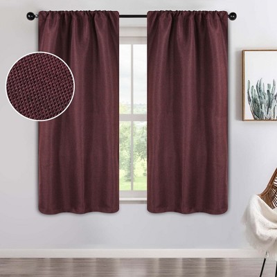 Modern Farmhouse Textured Room Darkening Semi-Blackout Curtains, Set of 2 by Blue Nile Mills