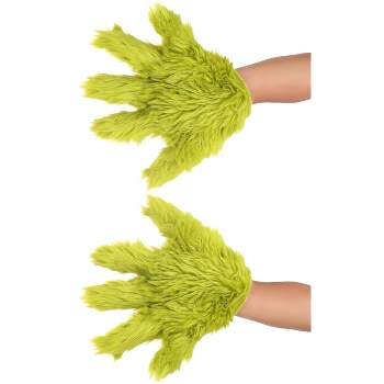 HalloweenCostumes.com One Size  Dr. Seuss The Grinch Deluxe Costume Fur Hands for Kids, Green