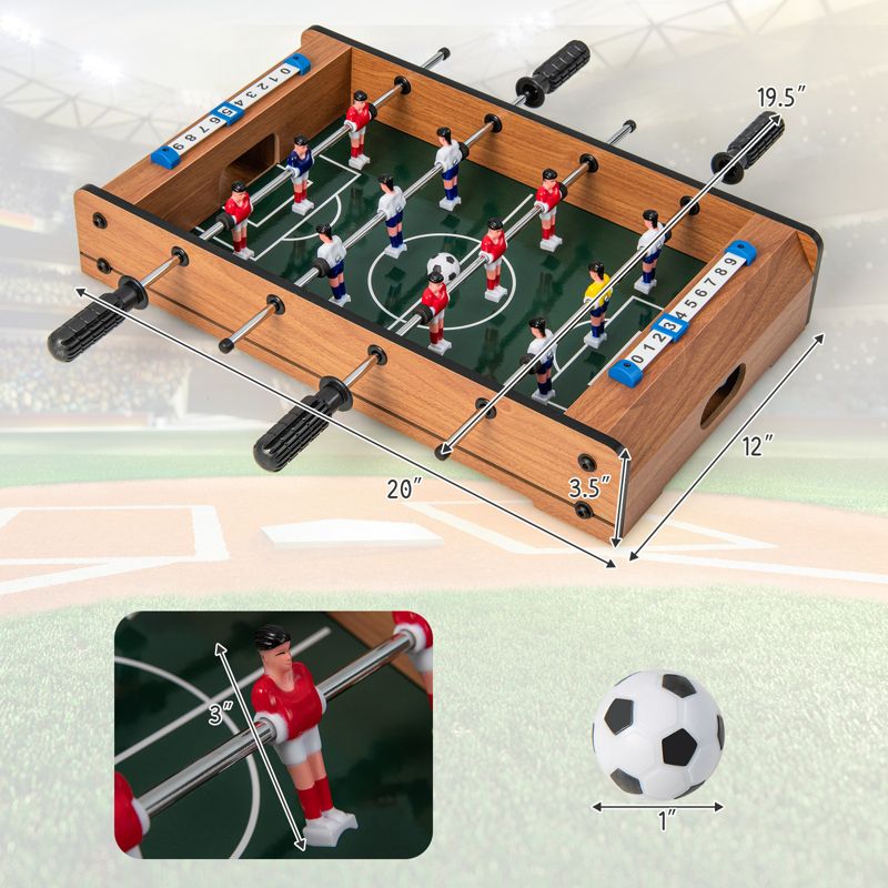 Costway Mini Football Table for Double Player w/ Durable Handle 2 Footballs Game Room, 2 of 11