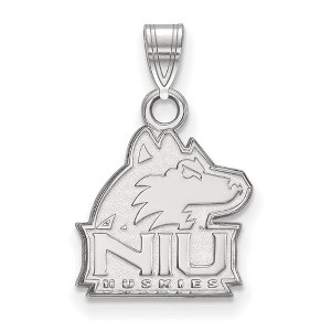Black Bow Jewelry 14k White Gold Northern Illinois Huskies NCAA Small Pendant - 1 of 3
