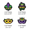 Big Dot of Happiness Colorful Mardi Gras Mask - Paper Straw Decor - Masquerade Party Striped Decorative Straws - Set of 24 - 2 of 4
