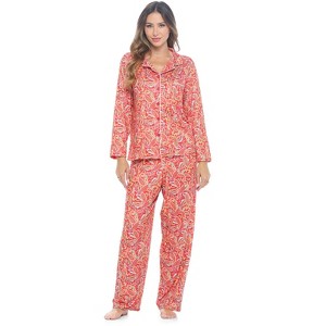 Casual Nights Women's Long Sleeve Rayon Button Down Pajama Set - 1 of 4
