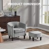 NicBex Velvet Accent Chair with Ottoman,Modern Barrel Chair Armchair with Seat Cushion,Accent Chairs for Living Room,Bedroom,Office,Apartment - 2 of 4