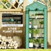 4-Tier Greenhouse with Screen Roof – Portable Garden Greenhouse, Powder-Coated Steel Frame, Roll-Up Door & Ground Seal - 4 of 4