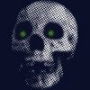 Junior's Design By Humans Giant Halloween Skull By robotface T-Shirt - 2 of 3