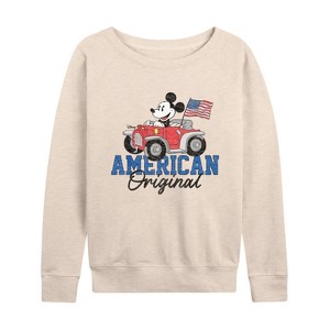 Women's - Disney - American Original Lightweight French Terry Wide Neck Long Sleeve Shirt - 1 of 4