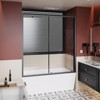 ORRD 60" x 62" Single Sliding Shower Door – Clear Tempered Glass with Black Stainless Steel Handle - 3 of 4