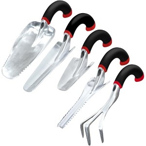 Radius Garden Aluminum Ergonomic Garden Five Piece Hand Tool Set, Red - 1 of 3