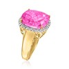 Ross-Simons 18.00 Carat Pink Topaz and .16 ct. t.w. Diamond Ring in 14kt Yellow Gold - 3 of 4