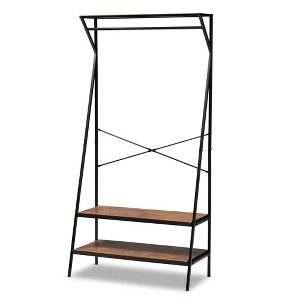 Laima Distressed Wood & Metal Entryway Organizer with Bench - Baxton Studio: Storage Shelves - 1 of 4