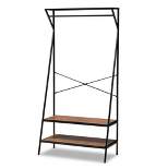 Laima Distressed Wood and Metal Finished Entryway Coat Hanger Brown/Black - Baxton Studio