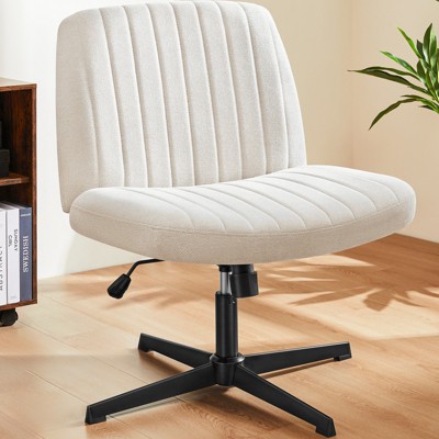 Vatros Cross-Legged Office Desk Chair,No Wheels Armless Swivel Home Office Chair