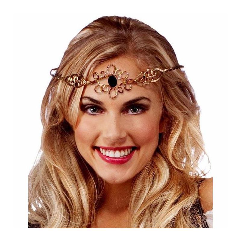 Medieval Princess Gold Circlet Crown Adult Costume Head Ornament, 1 of 2