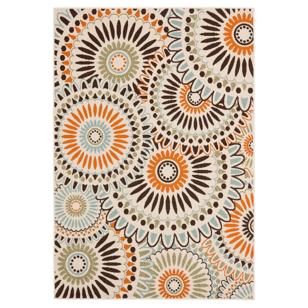 4'x5'7in Plymouth Accent Rug Cream/Chocolate - Safavieh