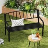 Tangkula 50.5" Patio Metal Bench w/ Curved Armrests & Minimalist Backrest for Backyard - 4 of 4