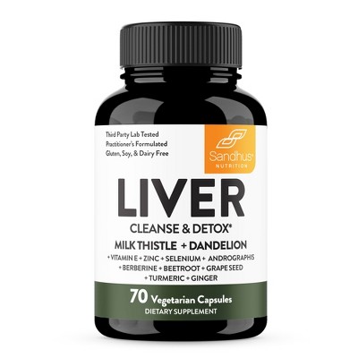 Sandhu's Liver Renew Cleanse Detox, Repair & Support, 70 Capsules, Herbal Supplement for Liver Health, Milk Thistle Dandelion Root with 9 Minerals