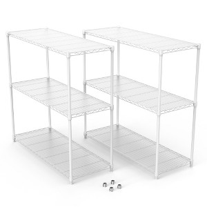 Dolonm 2 Pack 3-Tier Heavy Duty Wire Shelving Unit, 1050lbs Capacity, Adjustable Height, Chrome Finish, No Tools Assembly, 48"L x 18"W x 47.2"H - 1 of 4
