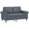 vidaXL Modern 2-Seater Sofa in Luxurious Dark Gray Velvet with Sturdy Metal Frame Including Throw Pillows for Living Room, Lounge Area - 3 of 4