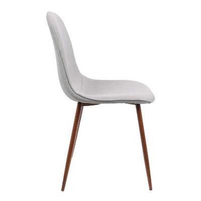 Set of 2 High-Back Gray Upholstered Parsons Dining Chairs