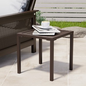 Crestlive Products Aluminum Outdoor Side Table Pool Lounge Chair Side Table Weather Resistant Small Square Coffee End Table - 1 of 4