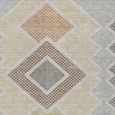 HomeRoots 10' X 14' Pewter Copper And Silver Geometric Washable Indoor Outdoor Area Rug