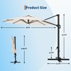 10FT Cantilever Umbrella w/ Solar Lights, 360° Rotation & Tilt, Easy Crank, UV Protection for Pool, Deck, Backyard - 4 of 4