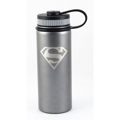 Superman 25 oz Water Bottle “Man Of Steel” Transparent Blue