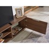67" Engineered Wood Mid Century Modern TV Stand with 2 Door Cabinets and 2 Shelves for Living Room and Bedroom - 3 of 4