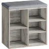 Storage Bench with Cushion - Adjustable Shoe Rack Cabinet for Entryway, Hallway, and Living Room - 2 of 4