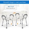 U-Shaped Shower Seat with Adjustable Height,Padded Armrests and Backrest,350 Lb Capacity,Slip-Resistant Bathtub Shower Chair for Seniors and Disabled - 4 of 4