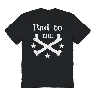 Rerun Island Men's Bad To The Bone Halloween Short Sleeve Graphic Cotton T-Shirt