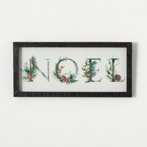 22" Sullivans Holly Noel Christmas Wall Decor, Multicolor, Indoor Christmas Decor - 1 of 3