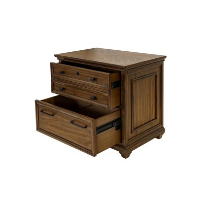 Porter Brown Wood 2-Drawer Lockable Lateral File Cabinet