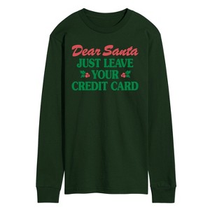 Men's - Instant Message - Dear Santa Leave Credit Card Long Sleeve Graphic T-Shirt - 1 of 3
