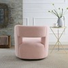 Kumasinova Modern 360° Swivel Chair, Teddy Fabric Accent Chair, Curved Barrel Chair, Comfy Round Reading Chair for Living Room, Bedroom, Nursery - 2 of 4