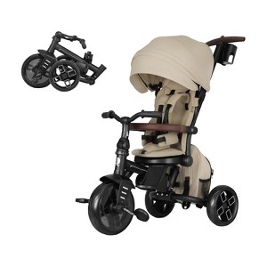 Itopfox 8-in-1 Foldable Toddler Bike Stroller for Baby 10 Months to 6 Years, Adjustable Handle, Triple Footrest, Canopy & Storage Bag - 1 of 4