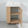 21.6'' Freestanding Bathroom Vanity with Ceramic Sink, Wavy Door, Side Storage and Tissue Holder, Soft-Close - 3 of 4